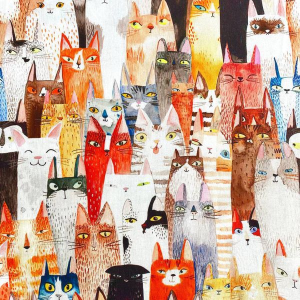 ЗОРКИЕ КОТЫ, 100% хлопок, Handmade Fabrics 1