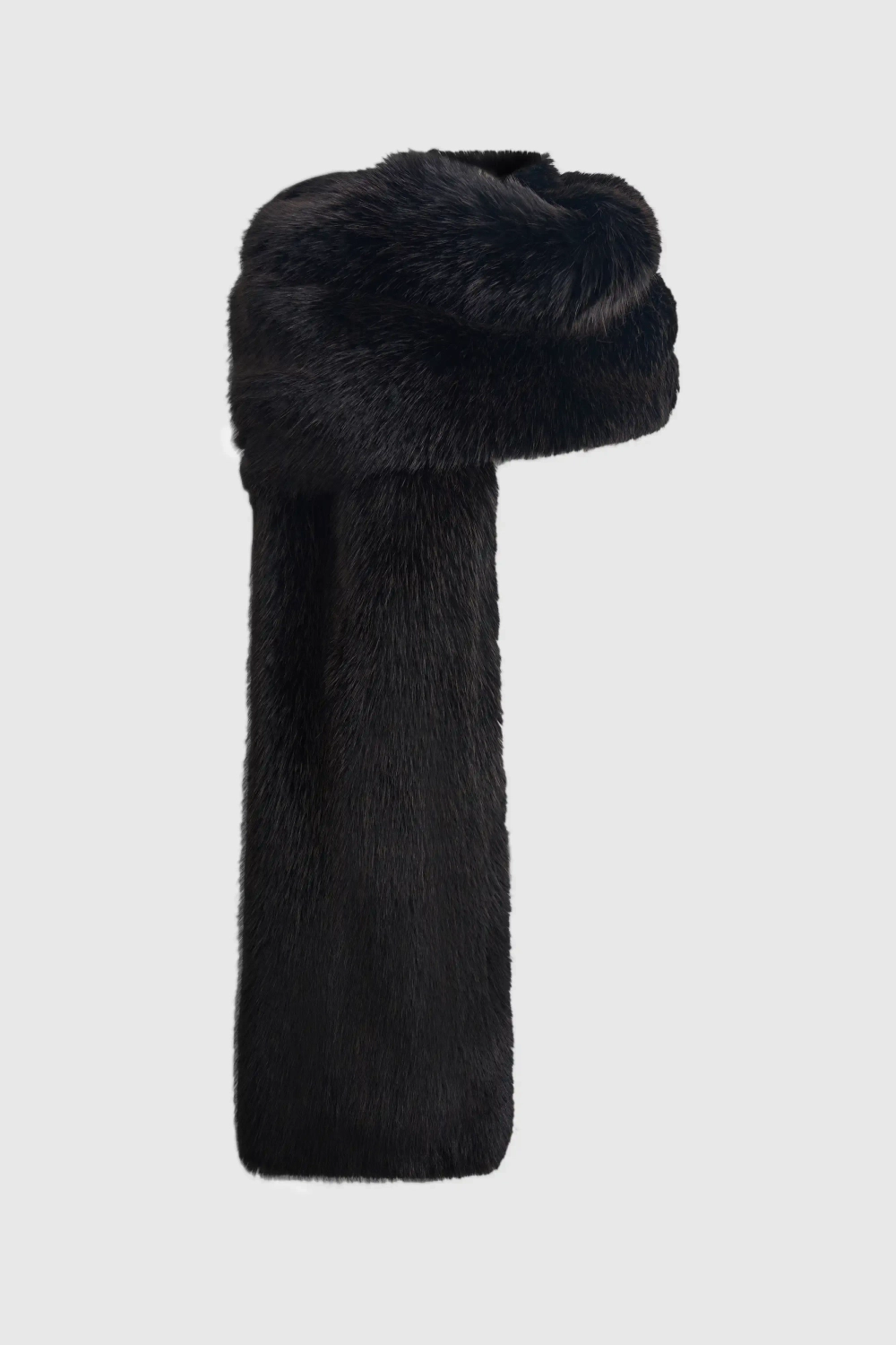 Шарф из экомеха темно-коричневый