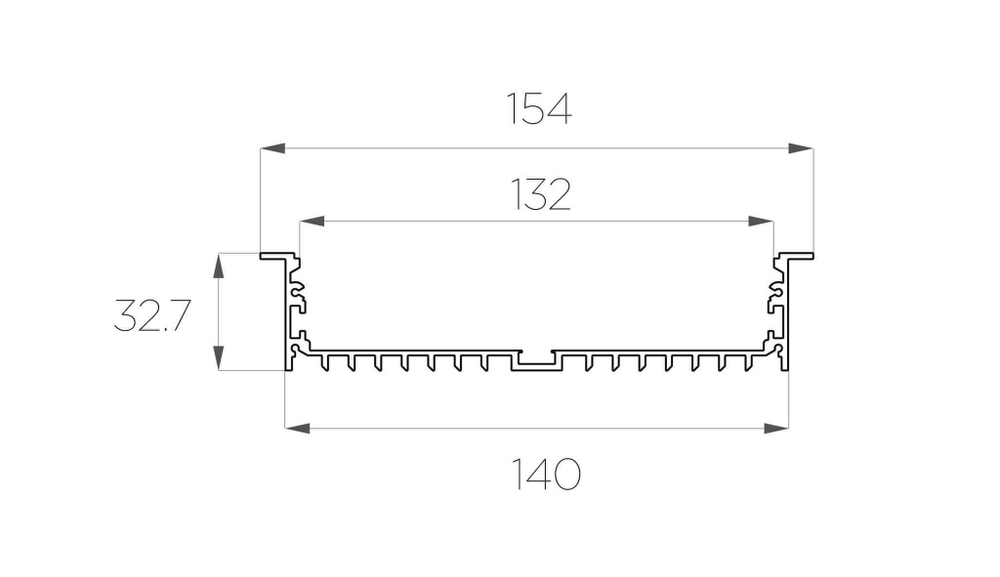 Профиль врезной алюминиевый LC-LPV-32154-2 Anod