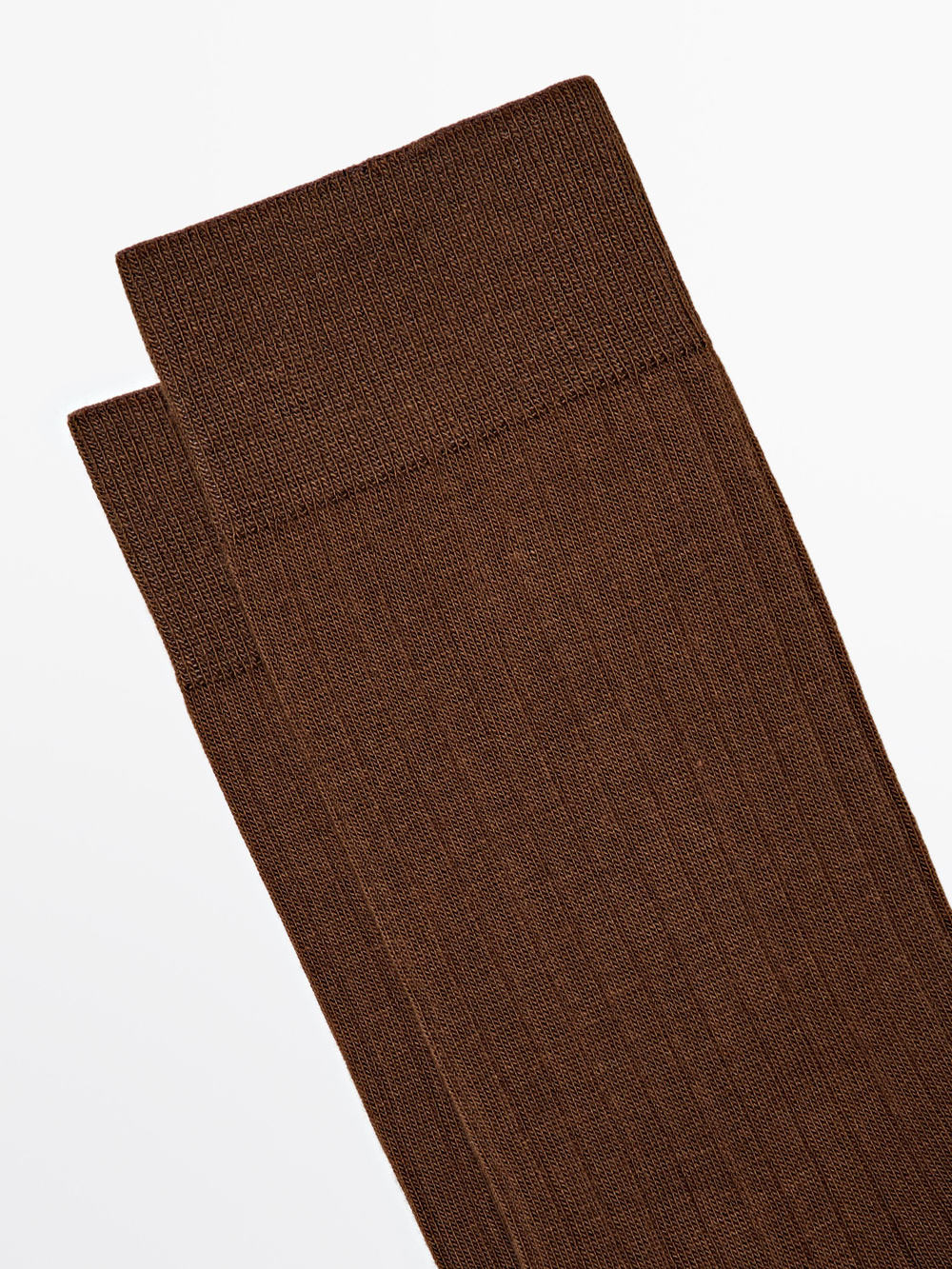 Massimo Dutti Носки в рубчик из смеси хлопка, коричневый