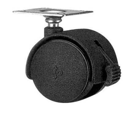 Опора колесная D40мм,черная на площадке со стопором(200)