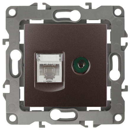 12-3110-13 ЭРА Розетка комбинированная RJ45+TV, IP20, Эра12, бронза