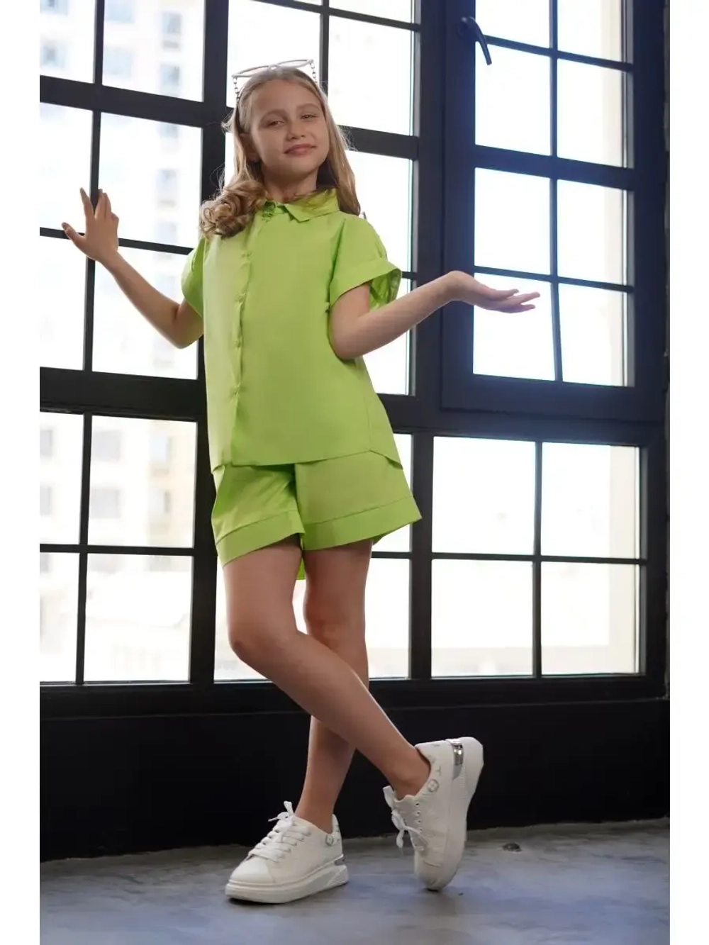 Костюм для девочки летний шорты рубашка