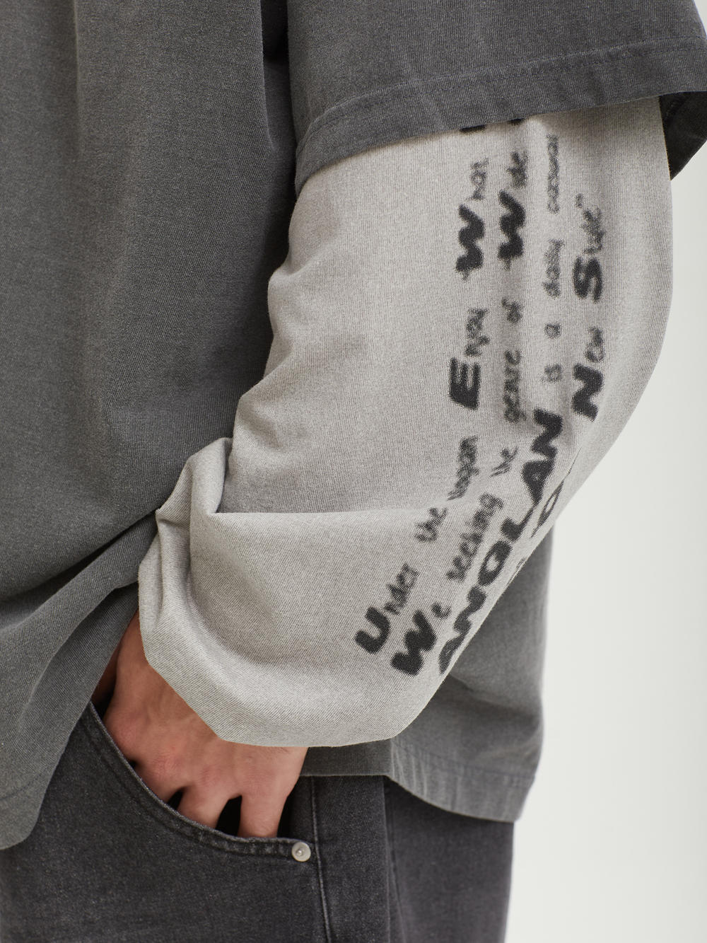 Мужская Рубашка-регби Typo Print Layered