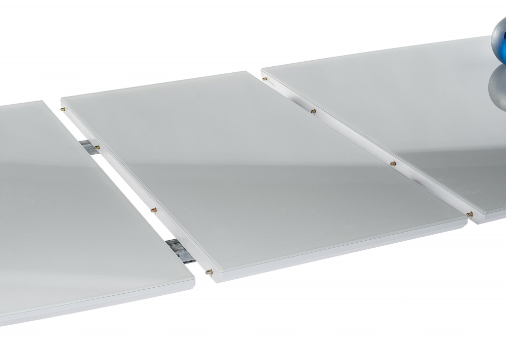 Стол стеклянный Woodville Серсея белый, дуб монтана