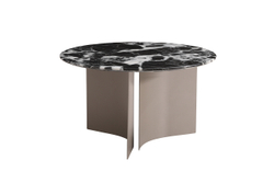 Стол журнальный d70x40см Garda Decor искусственный мрамор черный