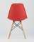 Eames Style DSW красный пластик, стальной каркас, натуральный массив бука