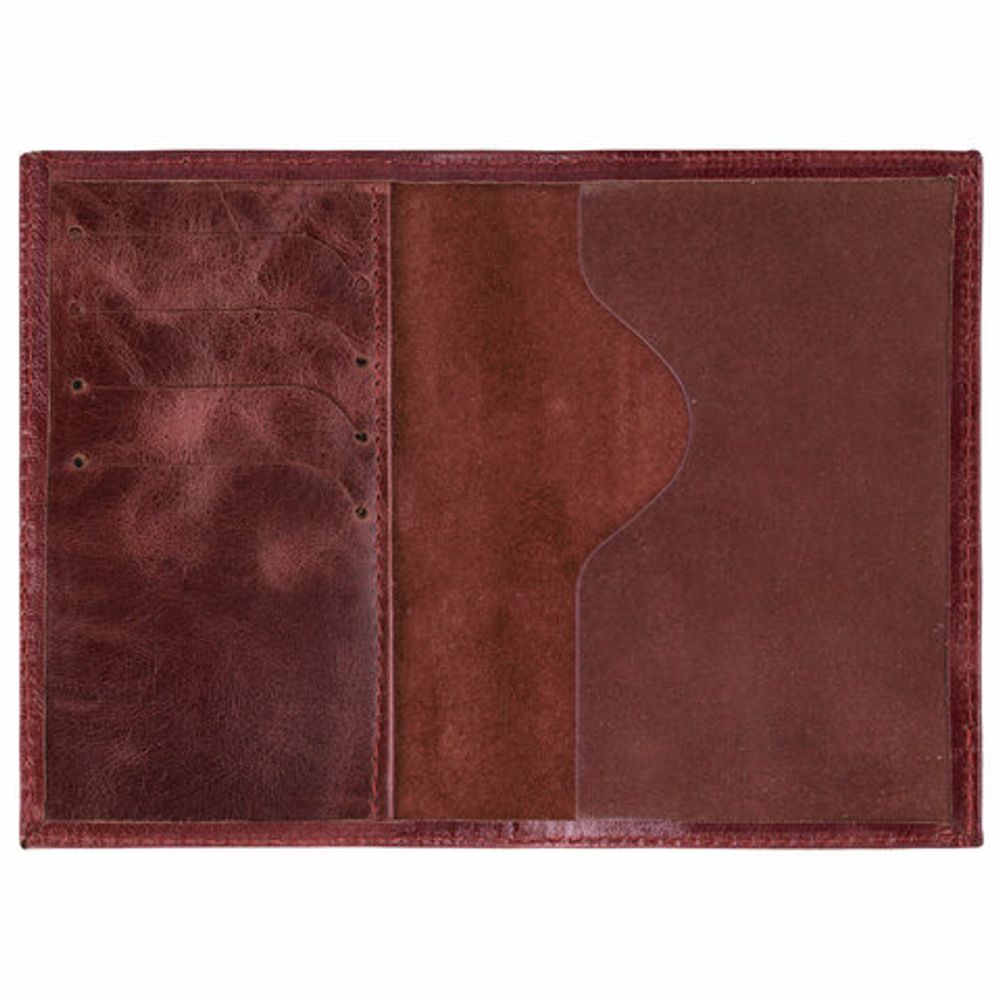 Обложка для паспорта натуральная кожа пулап, "Passport", кожаные карманы, коричневая, BRAUBERG, 238197