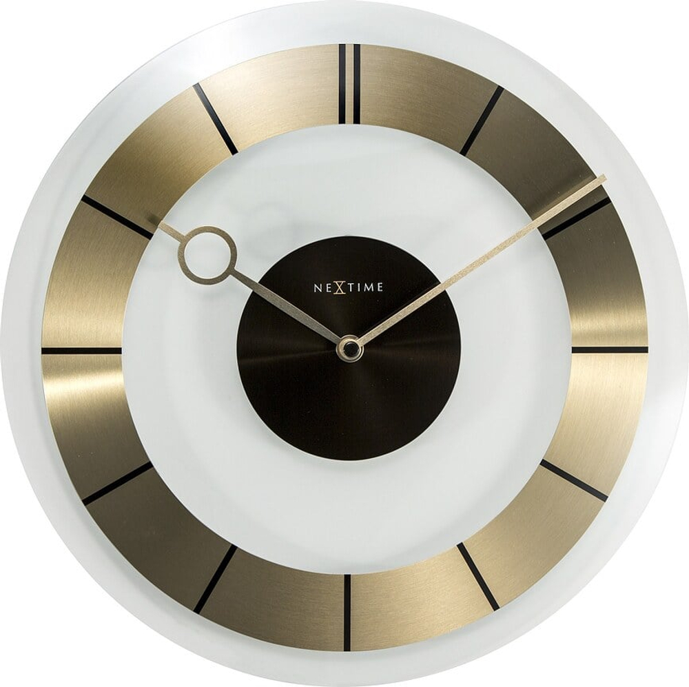 Настенные часы NeXtime Retro, стекло, 31 см, серебристые