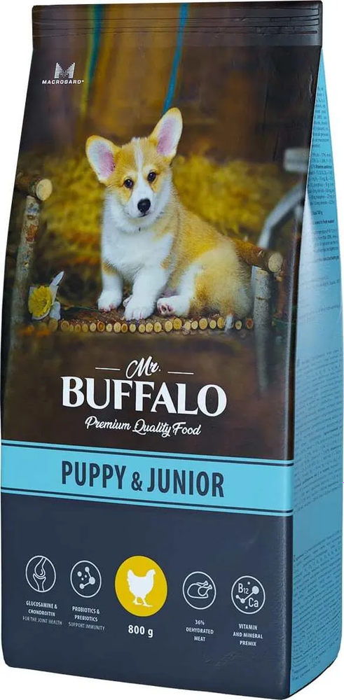 Mr.Buffalo 14кг Puppy &amp; Junior Сухой корм для щенков Курица