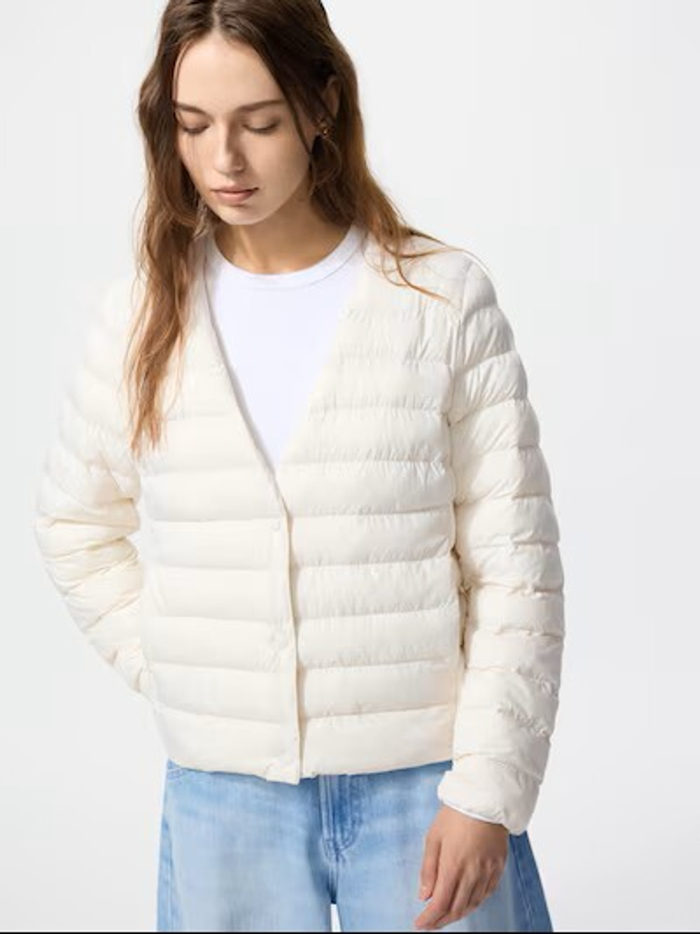 UNIQLO ПУХОВИК PUFFERTECH, БЕЛЫЙ