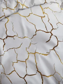 Декоративная наволочка с рюшами, оборками "Кракле(белый)" 50х70 см, 1 шт, без молнии