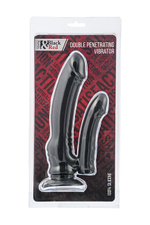 Вибратор для двойного проникновения "Black & Red" (Цвет: черный)