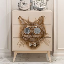 Комод Кот Саймон с 3 ящиками Айвори