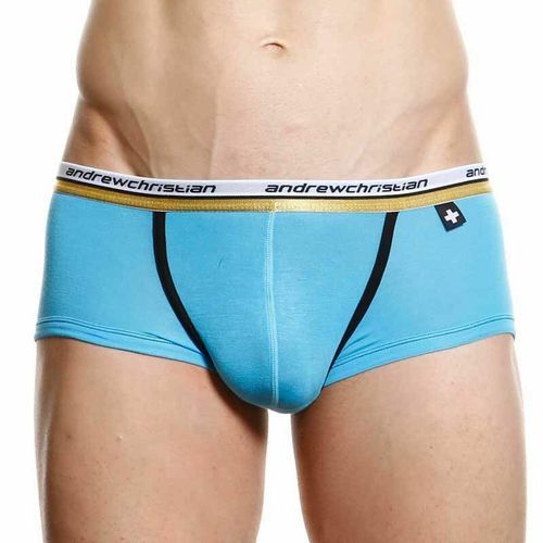 Мужские трусы хипсы голубые Andrew christian Slim Focus Brief Blue