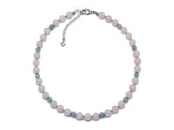 Колье из кварца и аквамарина