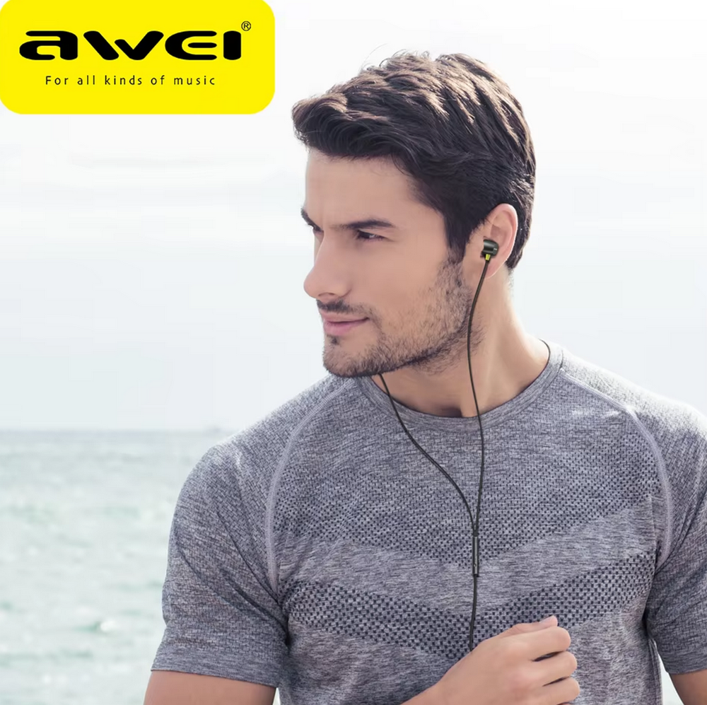 Наушники проводные с микрофоном Stereo Awei L5