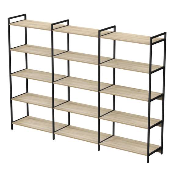 10ССТ.5.800 Стеллаж средний тройной 5 полок, широкий (2360*400*1704)