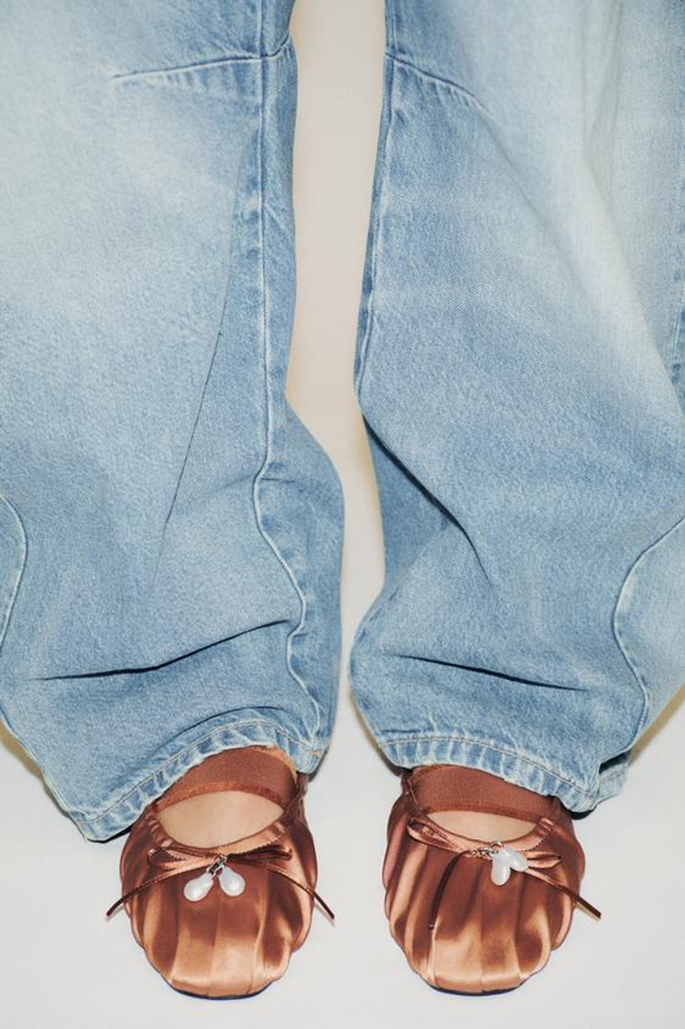 ZARA АТЛАСНЫЕ ТУФЛИ-МЮЛИ, ЧЕРЕПИЧНО-КОРИЧНЕВЫЙ