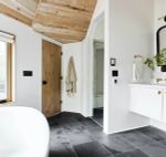 Плитка-сланец черный, натуральный скол Pharaon 600x600x10