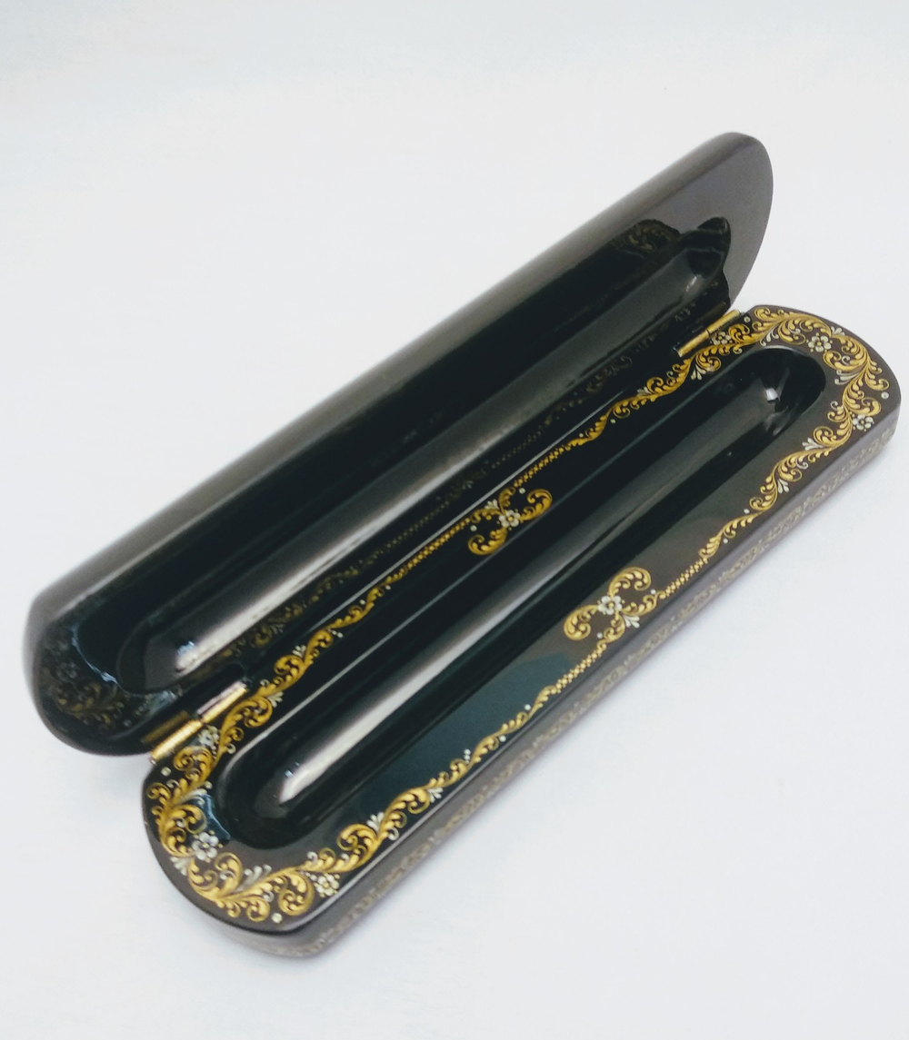 Шкатулка-пенал для ручки "Москва. Зима" худ. А. Чигарева 17.5х4.5см