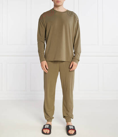Пижамы TAGGED LONG SET Hugo Bodywear - хаки(50488381)