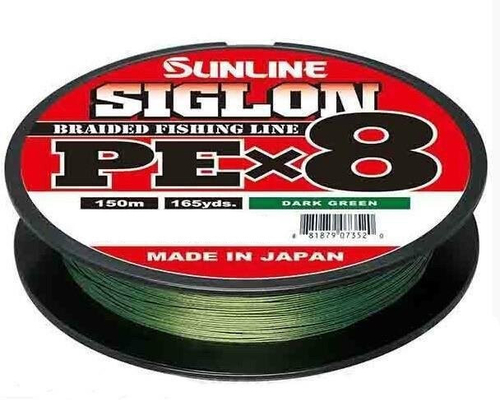 Плетеный шнур SUNLINE Siglon PE x8 150m Dark Green #1.5 (0.209mm) 11.0kg 431786