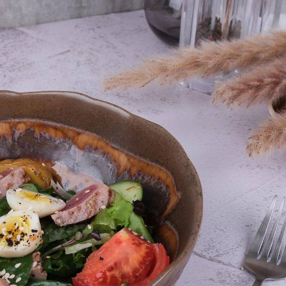 Салатник 1125 мл d 18,5/9,4 см h7,7 см Dark Brown Lava lines Frutti di Mare P.L. [1]