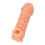 Телесная закрытая насадка 13,8см с венками Kokos Cock Sleeve 006 Size S