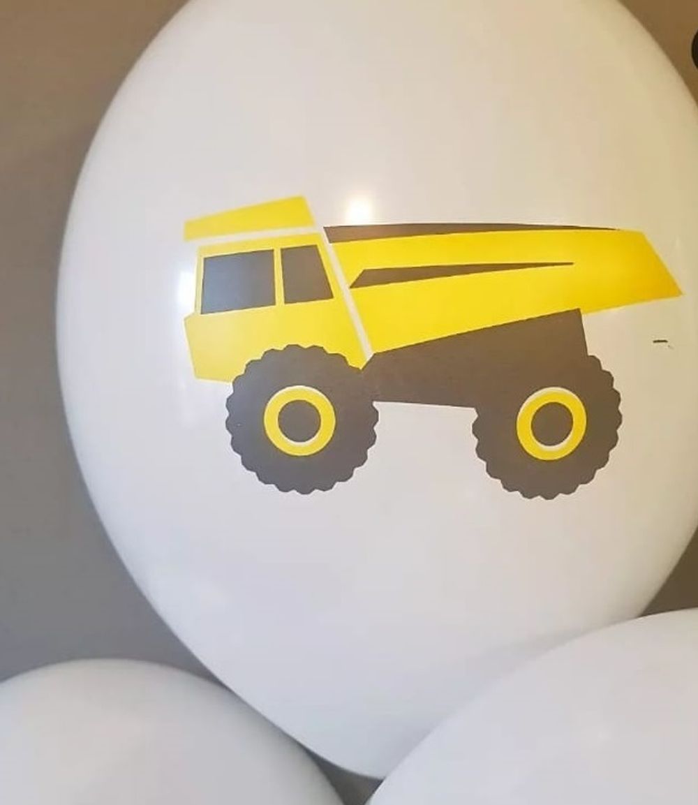 Набор шаров. Строительная техника, Белый, пастель, Ассорти.