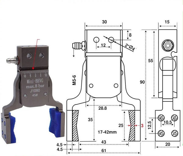 Mini-bhvg-45#[clamping range 17-42mm]