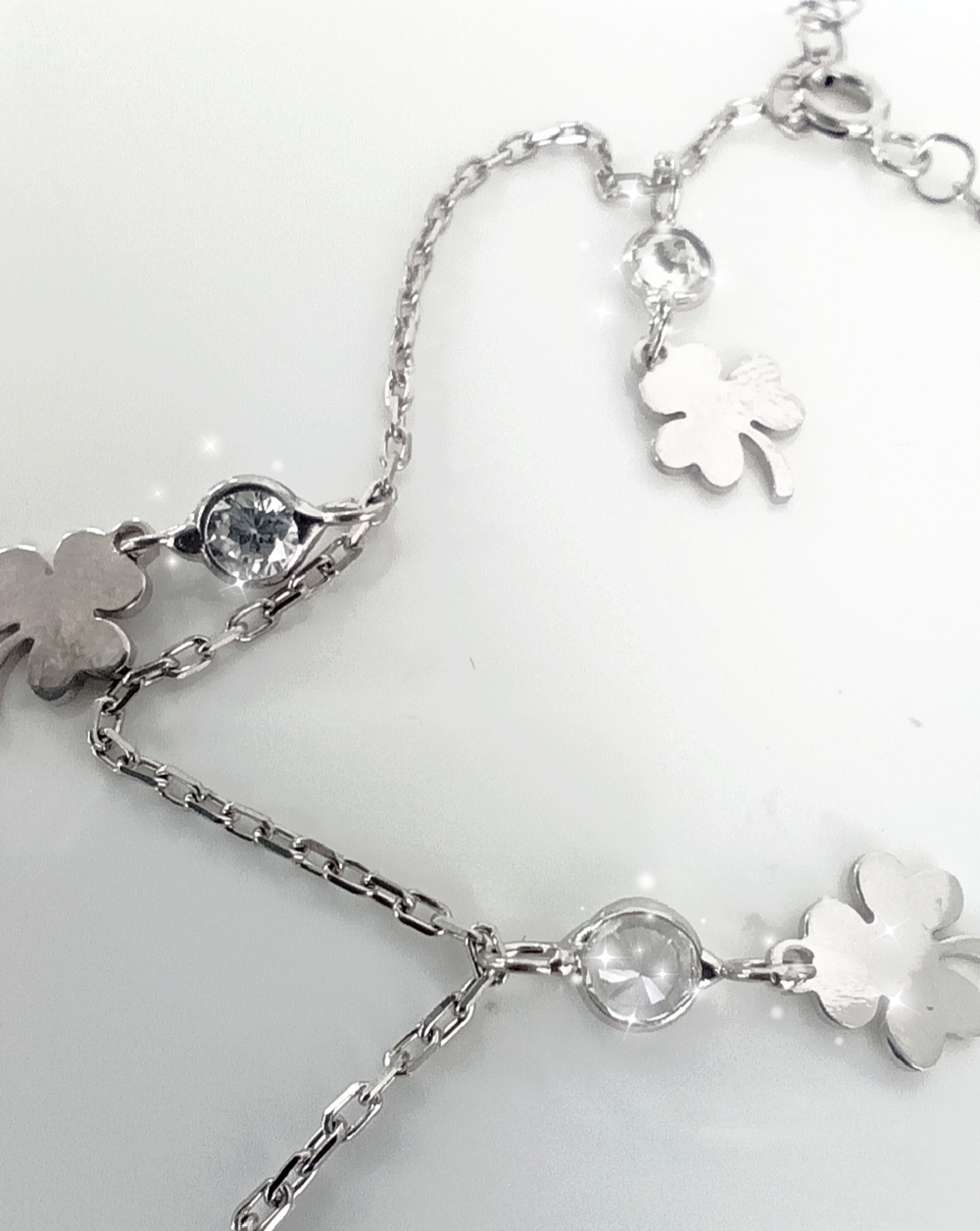 Браслет Эстерелла, серебро 925 пробы, родирование, фианит/Ф