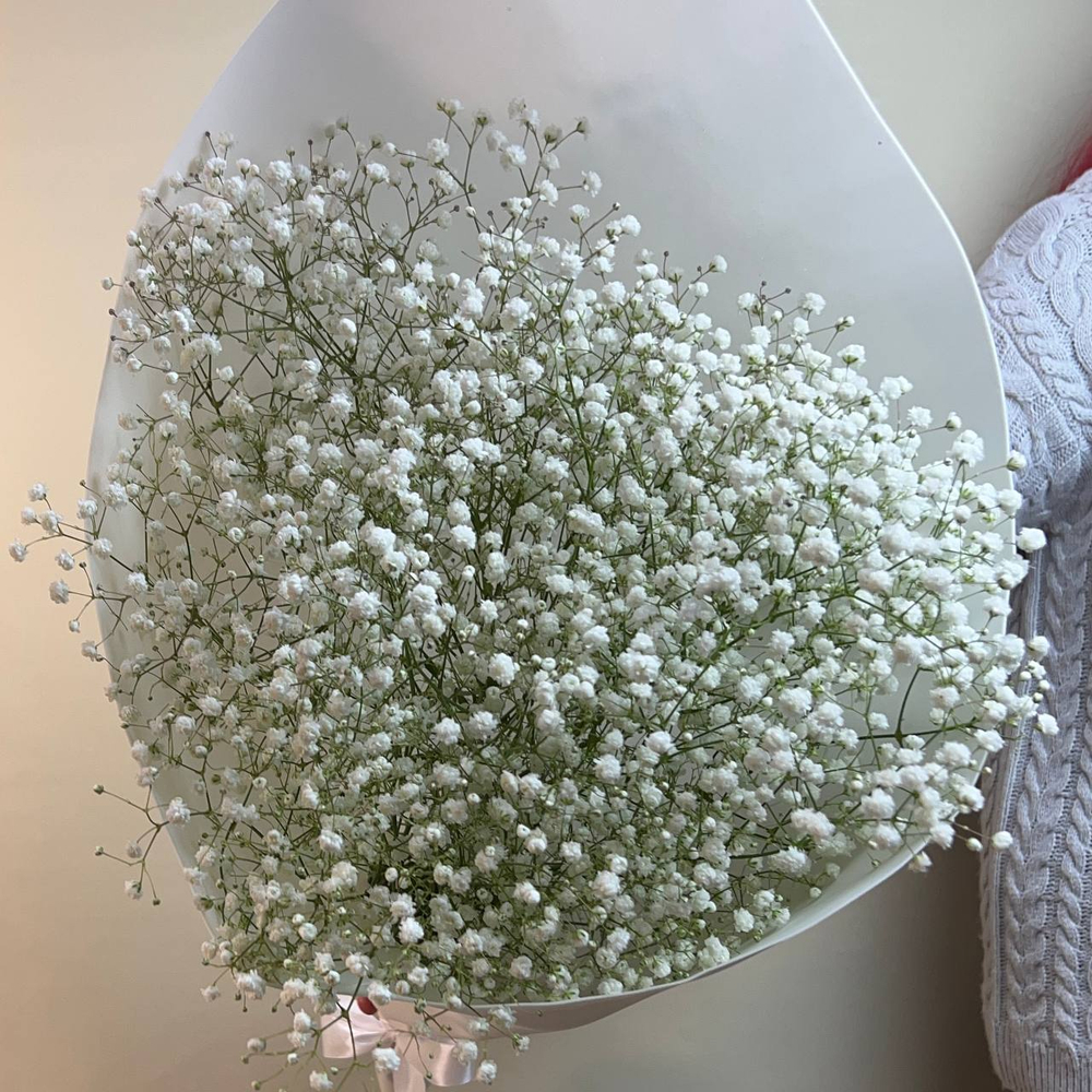 Букет из белой гипсофилы 7 шт в фоамиране