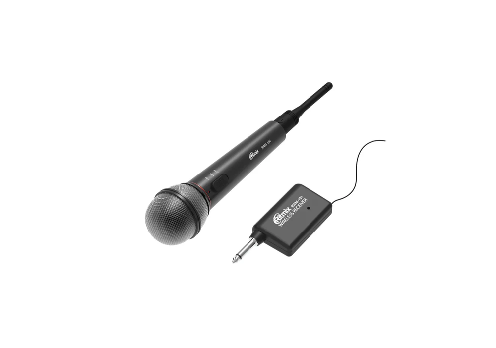 Микрофон Ritmix RWM-101 черный беспроводной