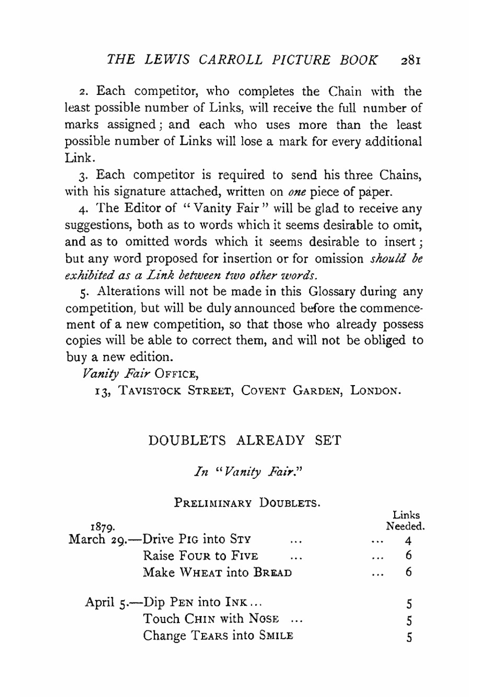 Doublets | Lewis Carroll