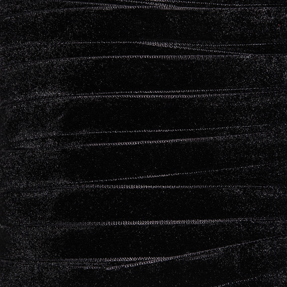 Лента бархатная, 12мм, оттенок "Черный"