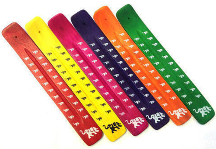 Подставка под благовония Лыжа Слон, красная, оранжевая, однополосная, дерево