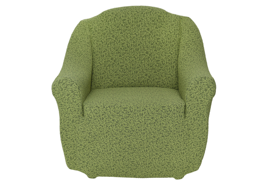 Чехол на кресло без оборки Жаккард, цвет Зеленый светлый