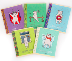 Тетради А5 48л. Скрепка. Клетка-Кошкины радости