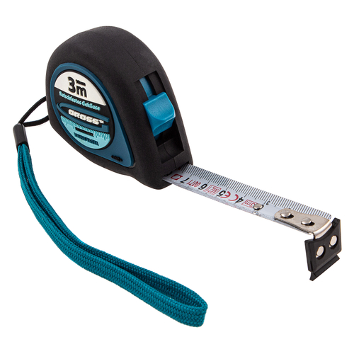 Рулетка "Ergonomisch", 3 м x 16 мм, магнитный обрезиненный зацеп// Gross