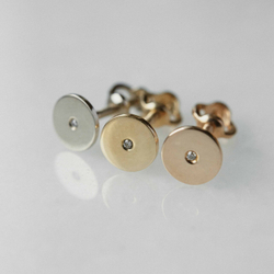 моносерьга «луна» с бриллиантом из белого золота