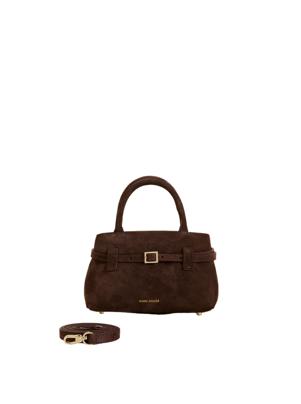 Сумка Manu Atelier Le Cambon 20 Deep Brown Suede