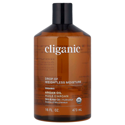 Cliganic, Drop of Weightless Moisture™, органическое аргановое масло, 473 мл (16 жидк. унций)
