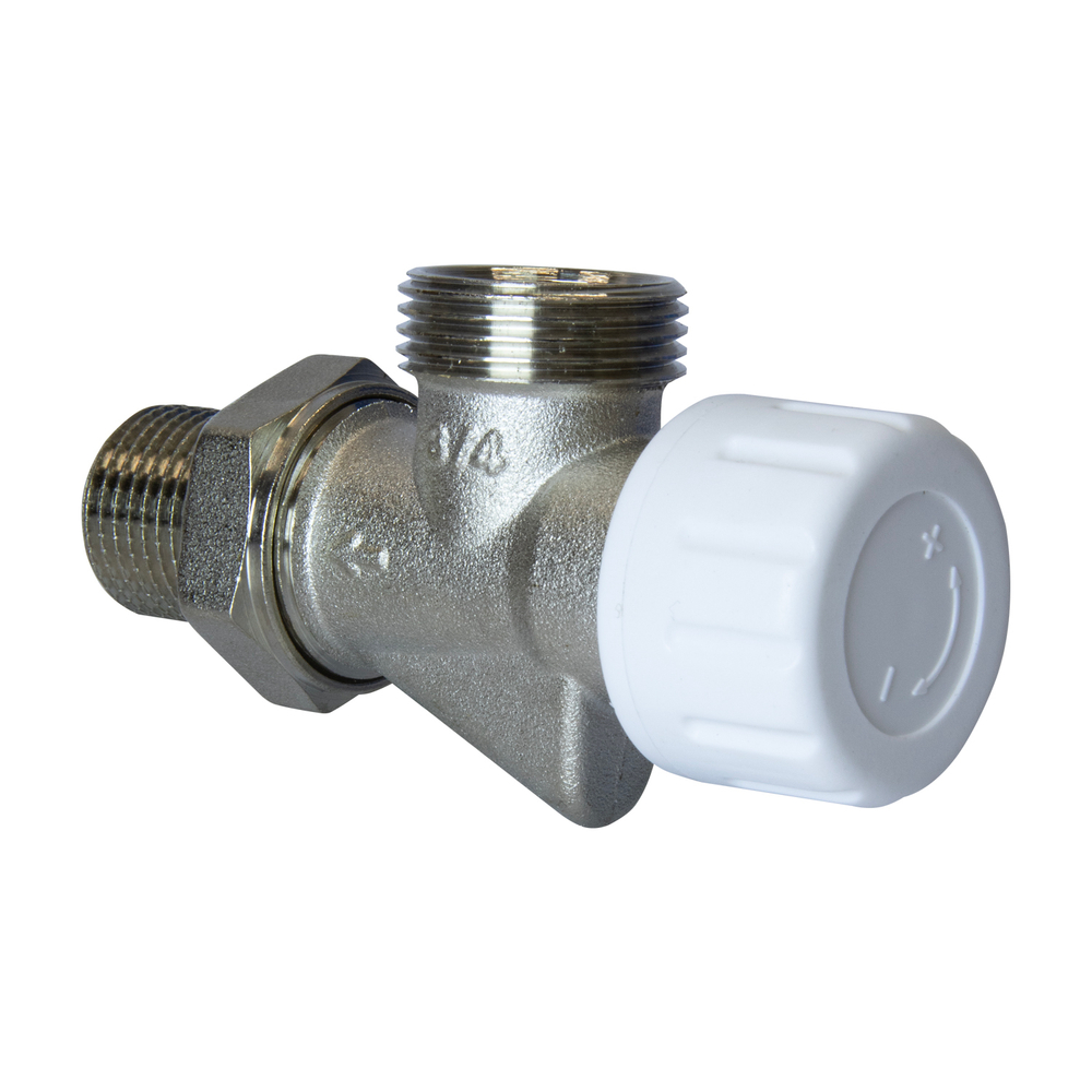 КЛАПАН термостатический со сгоном угловой осевой 1/2'' * 3/4'' нар/нар VRT