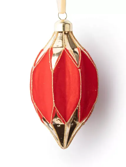 Винтажная стеклянная олива Ришелье h-11 см., 1 шт., Karlsbach (13237)