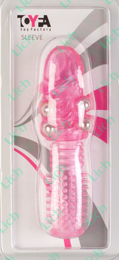 Стимулирующая розовая насадка с шишечками и шипами