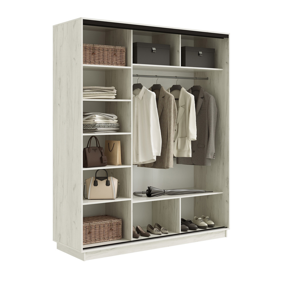 Шкаф-купе Тринити NEW 1800, Каркас Дуб Крафт Белый