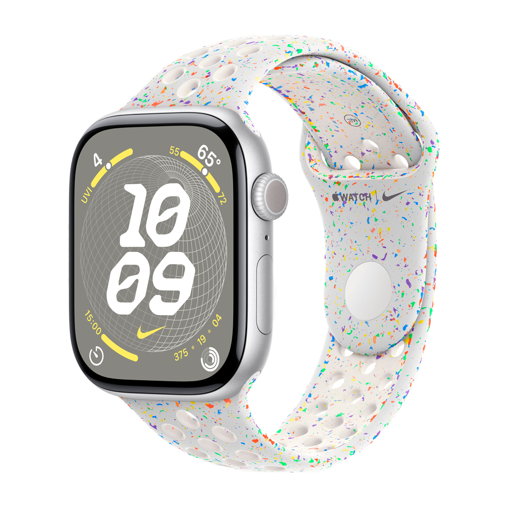 Умные часы Apple Watch Series 10 GPS, 46mm, Silver Aluminium Case with Nike Sport Band M/L, Pure Platinum (Чистая платина) MWX03/MYL53