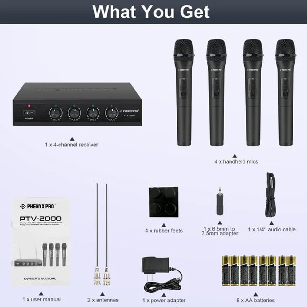 Беспроводная микрофонная система Phenyx Pro PTV-2000