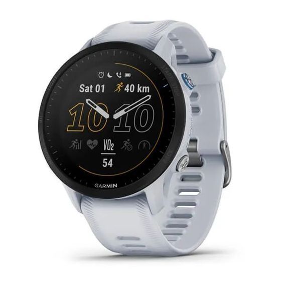 Garmin Forerunner 955 — спортивные умные часы с белым ремешком
